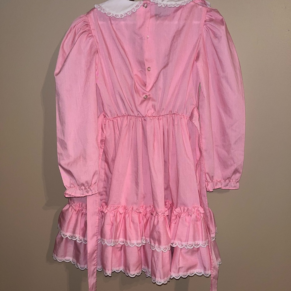 Pink Ruffled Kids Formal Dress - Picture 2 of 3